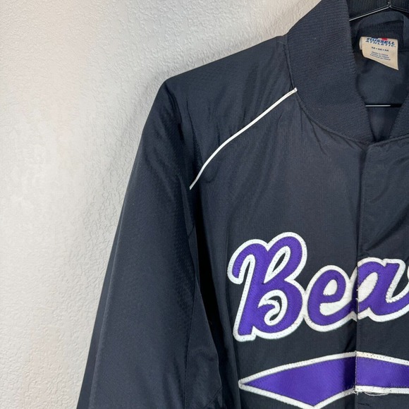Russell Athletic Men's Bears Full Zip Bomber Jacket Long Sleeve Black Size M VTG - Picture 3 of 13